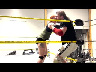 intergender pro wrestling training session